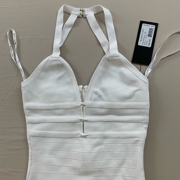 NWT White Marciano bandage dress deep v XS - Picture 3 of 5